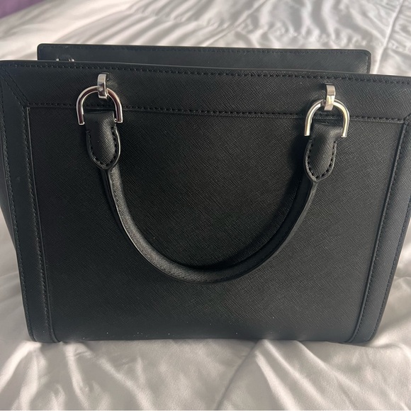 Michael Kors Black Studded Leather Tote Bag Silver Hardware NWOT - Picture 2 of 5